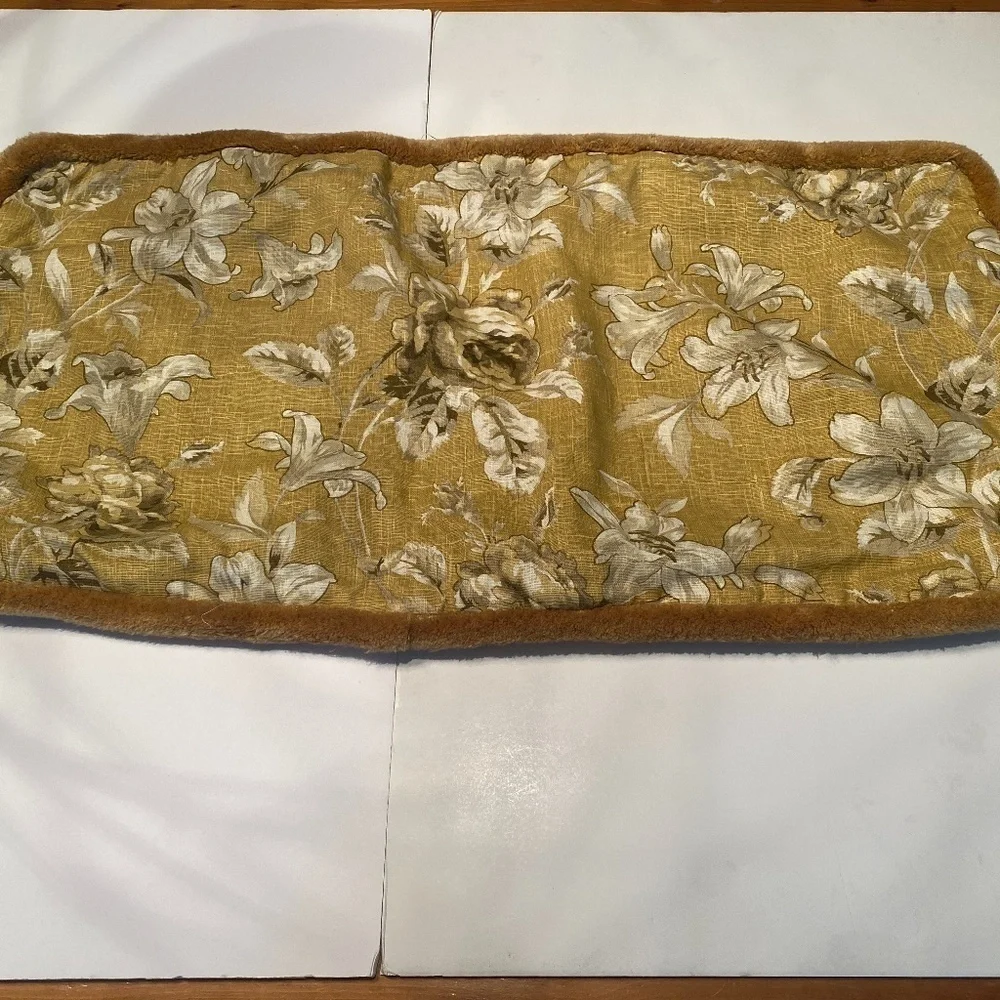 Custom Made Pillow Cover with trim and a zipper. Width 30” Depth 15”